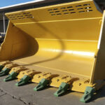 yellow Bucket after repair front view