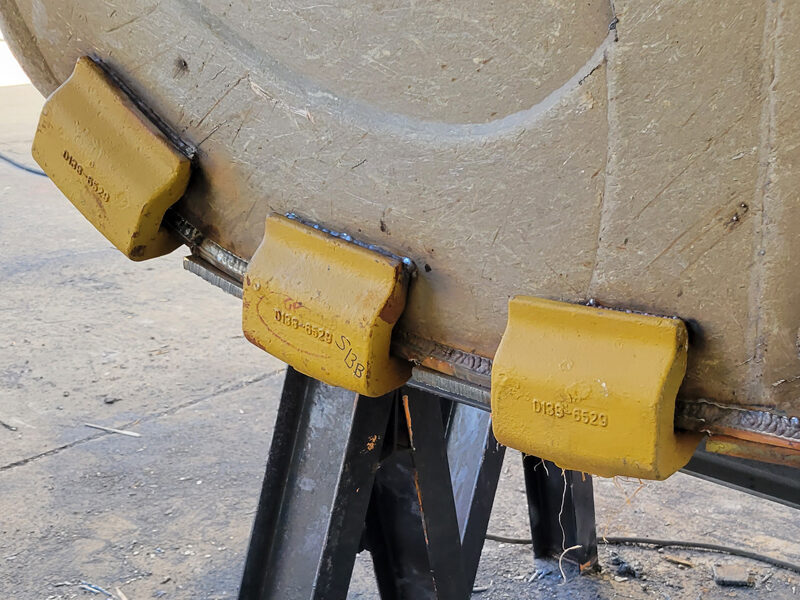 close up of heel shrouds