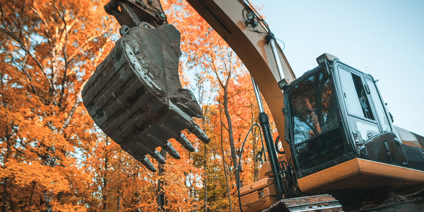 view from underneath an excavator