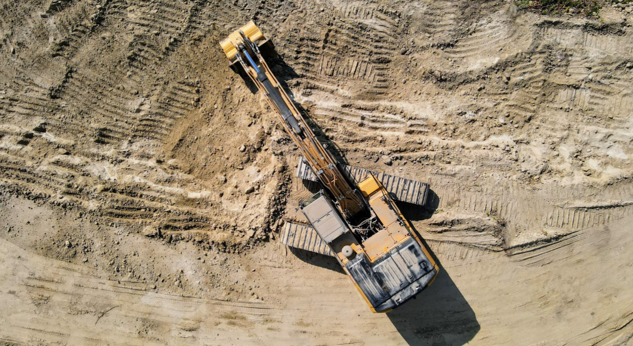top view image of heavy machinery