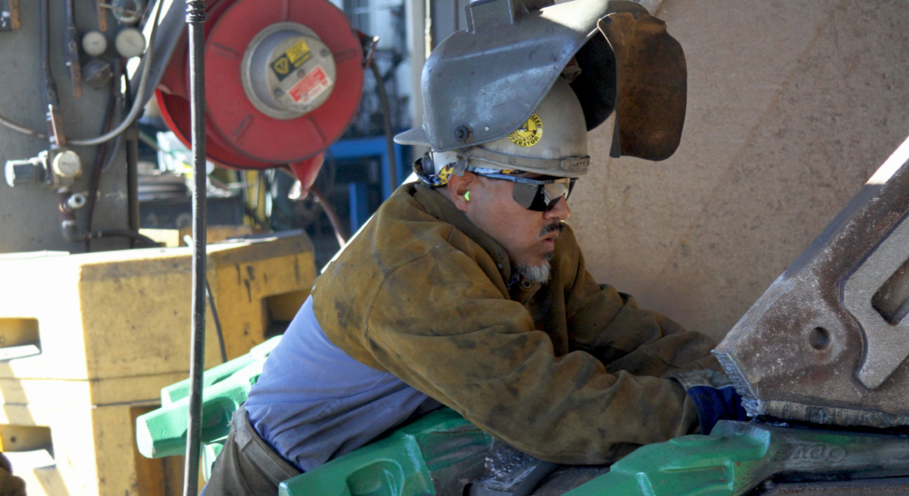 man wearing a protective helmet