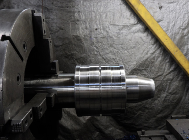 close up of part being machined
