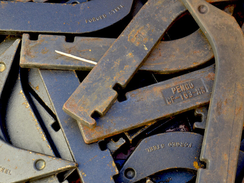 Close up of metal shanks