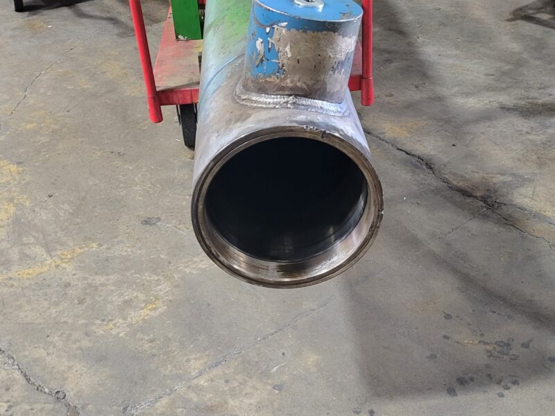Cylinder pipe on ground inside view