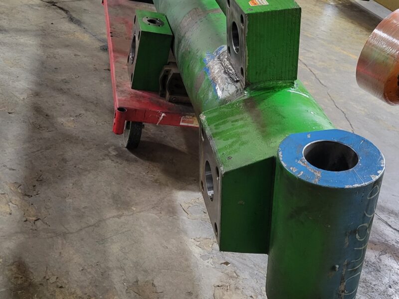 Cylinder pipe on ground side view
