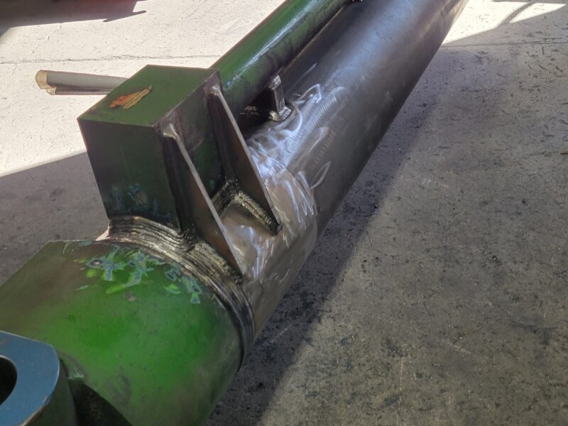 Cylinder pipe on ground top view