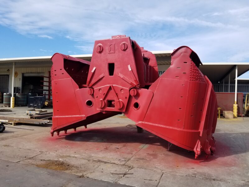 Red bucket freshly painted