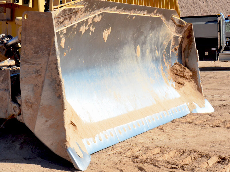 Close up of a dozer edge