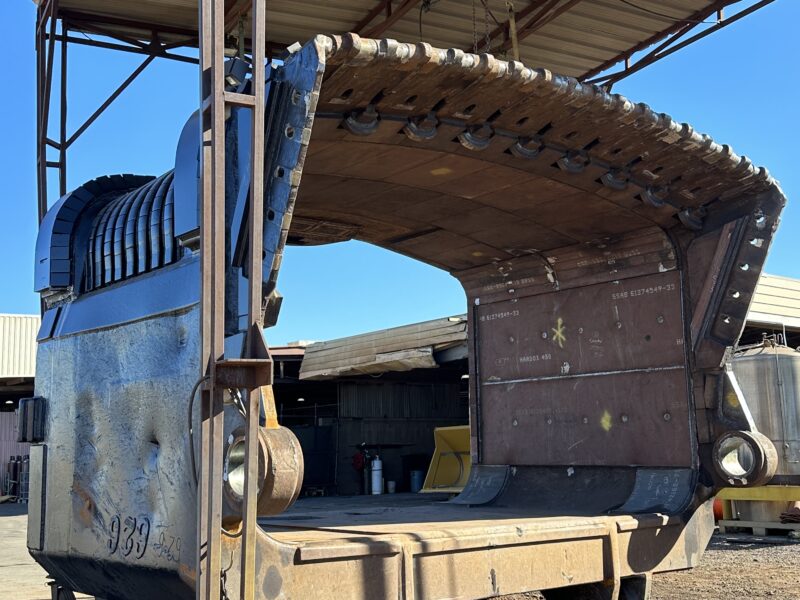 large equipment being worked on front view