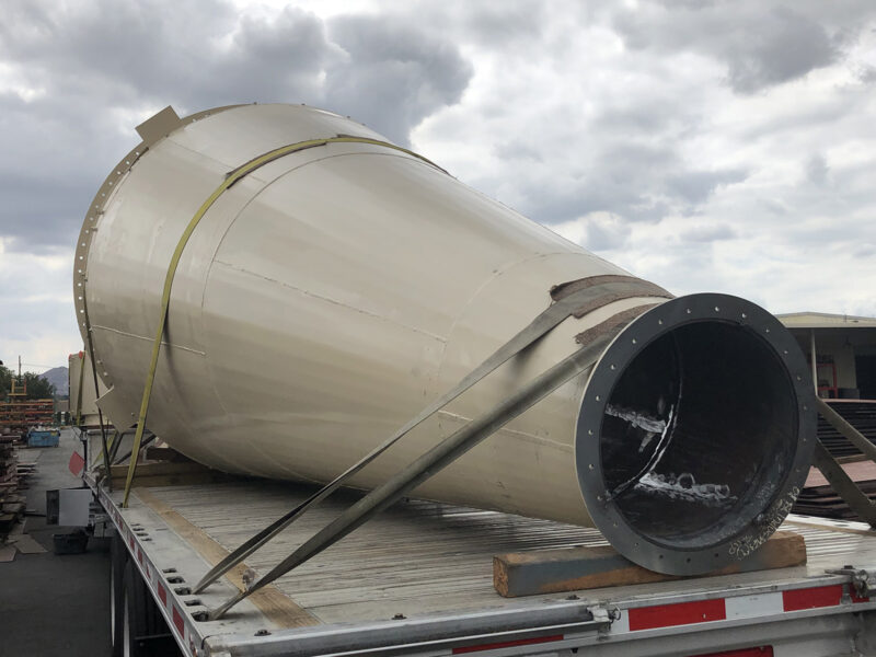 Large silo being shipped